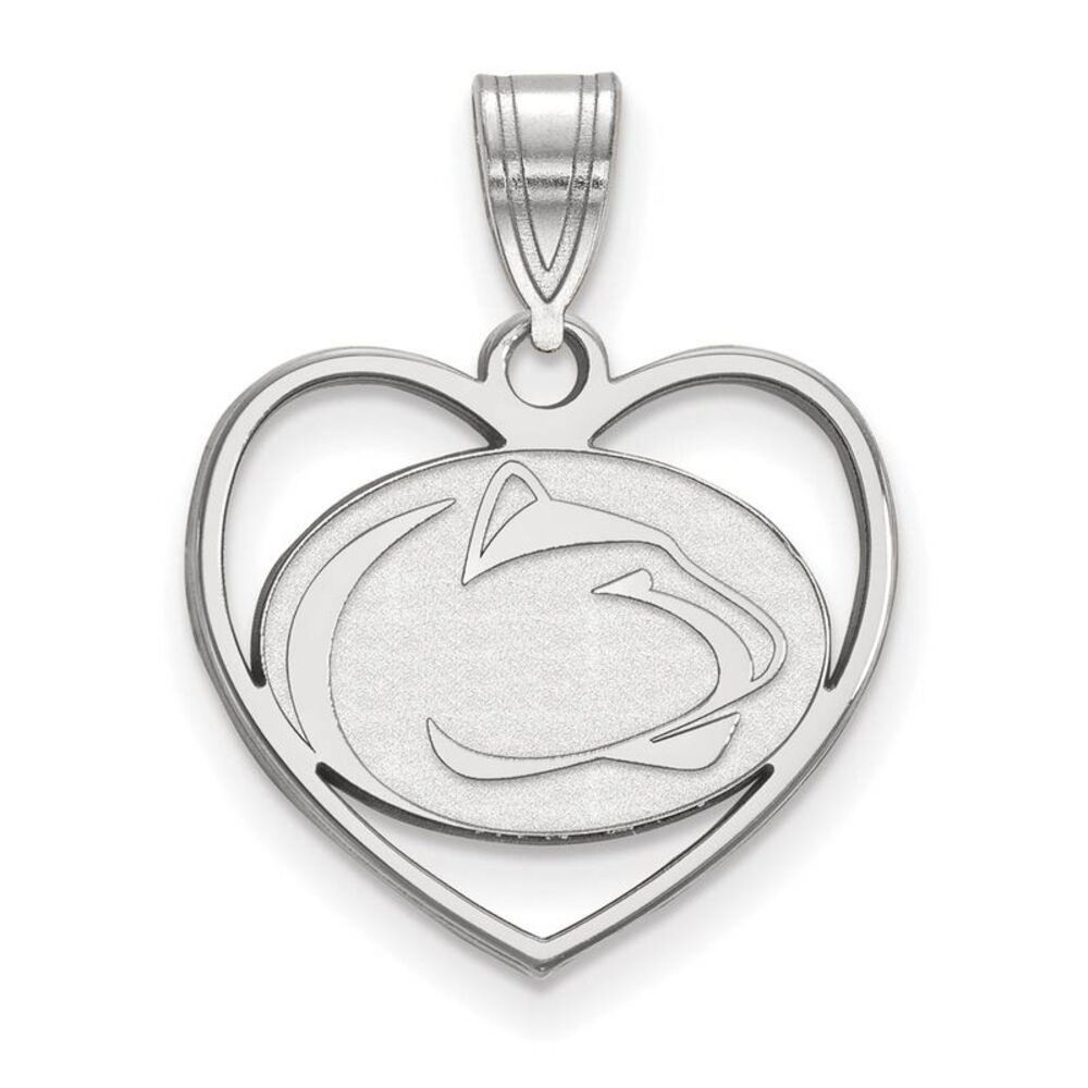 Sterling Silver Penn State Heart Pendant